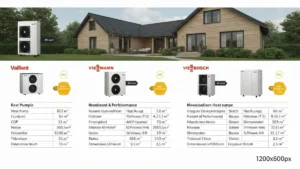 Porównanie trzech niemieckich pomp ciepła: Vaillant, Viessmann i Bosch w domu jednorodzinnym