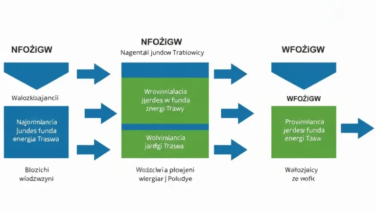 Schemat porównujący strukturę NFOŚiGW i WFOŚiGW – poziom krajowy vs wojewódzki