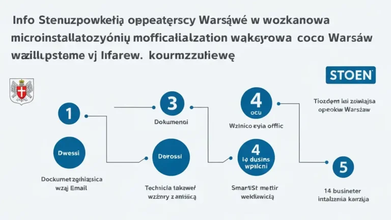 Schemat procedury zgłoszenia mikroinstalacji do Stoen w Warszawie